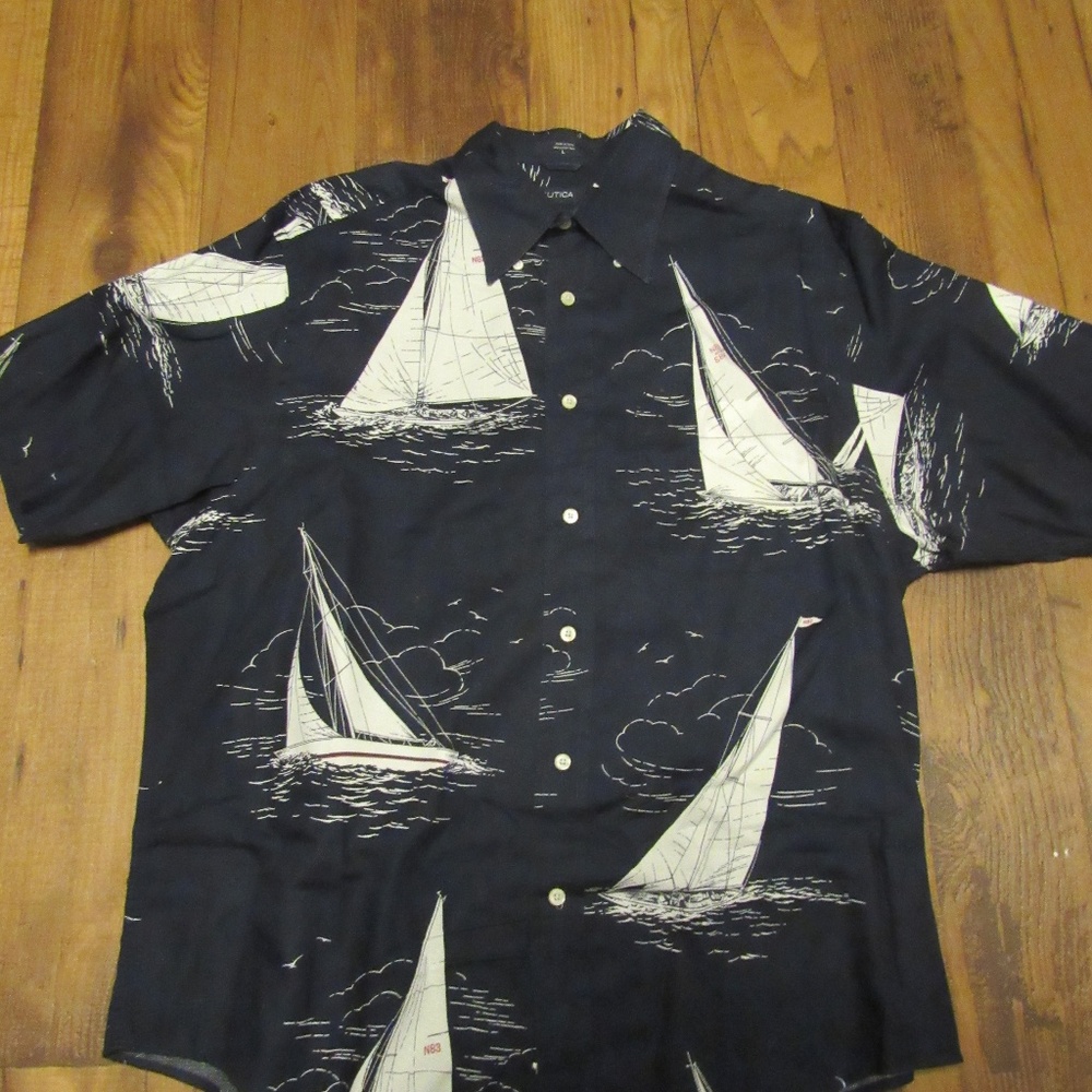 Nautica Boat themed Short Sleeve button down